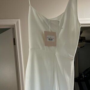 NWT Kittenish One Shoulder White Midi Dress
